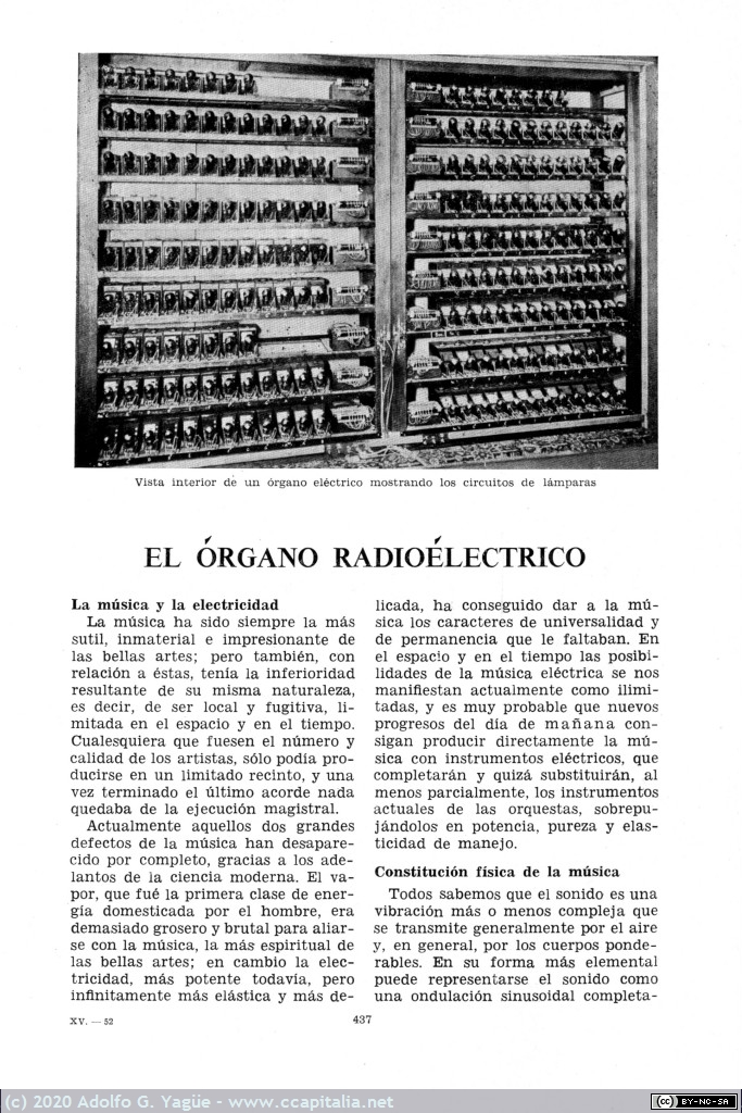 1391 - El Órgano Radioélectrico. Universitas, Enciclopedia de Iniciacion Cultural (1), 1943