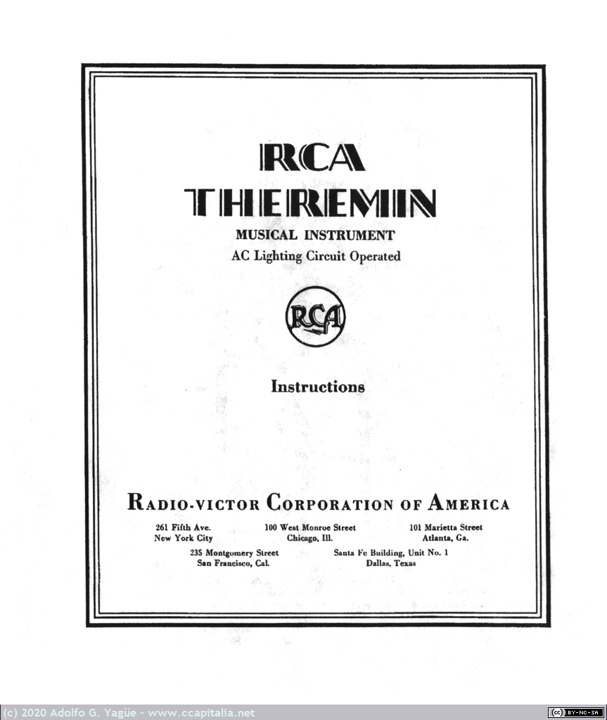 1392 - RCA Theremin. Instructions (facsímil) (1), 1929
