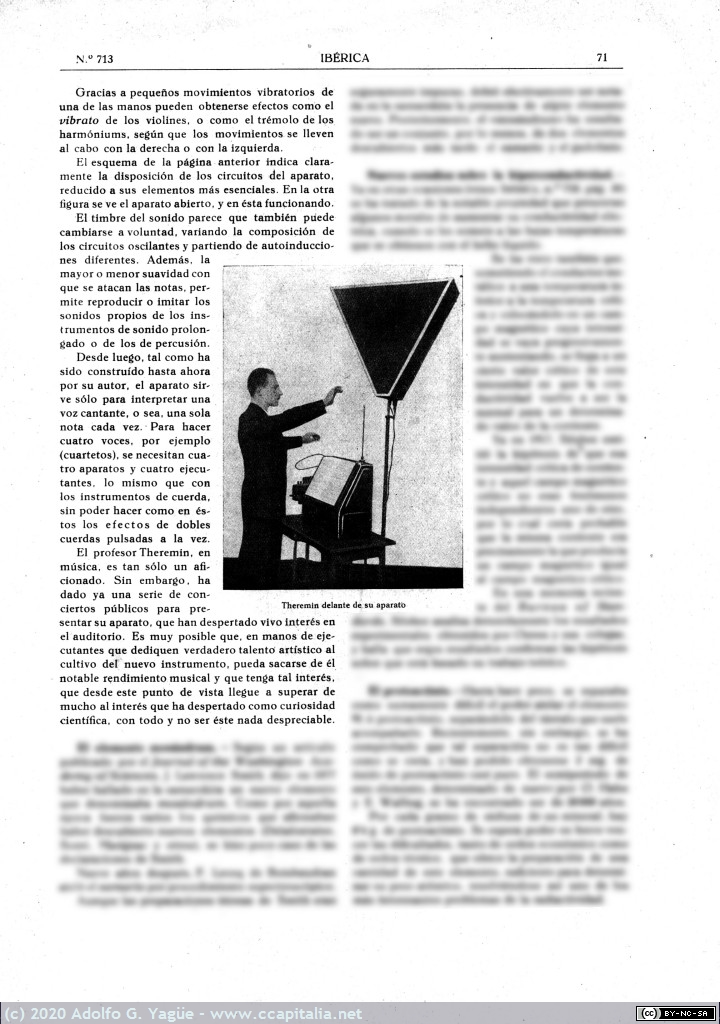 1393 - La música electromagnética del profesor Theremin. Ibérica (2), 1928