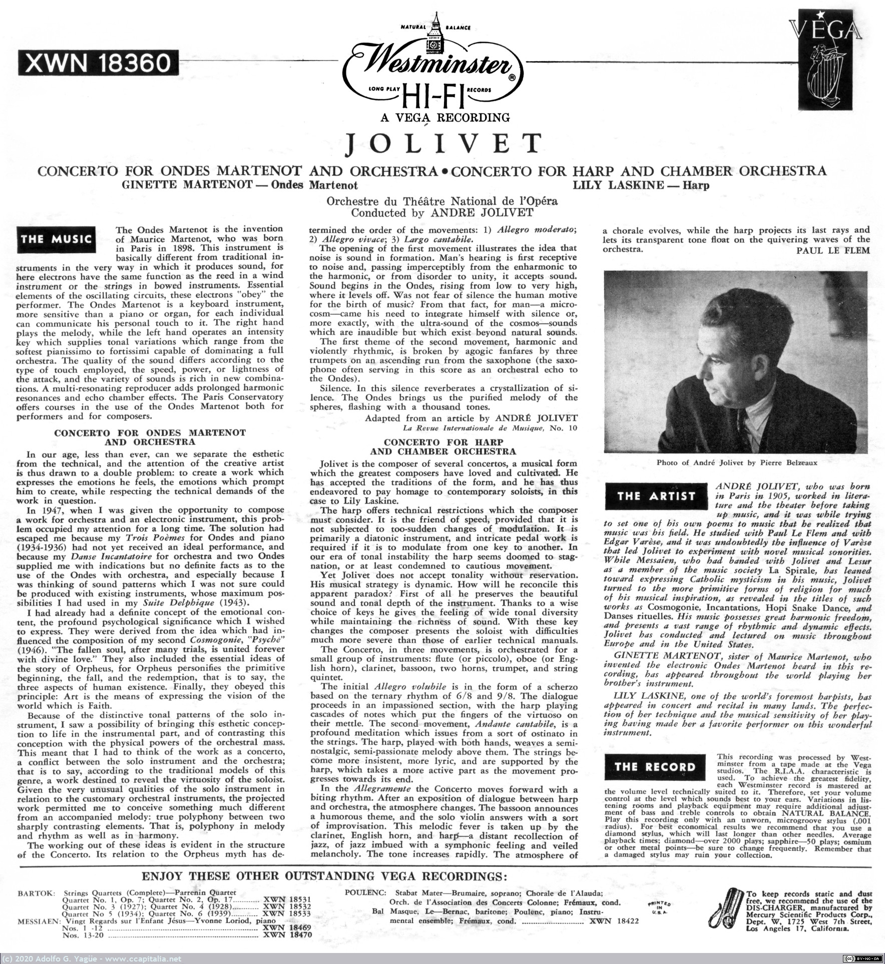 1399 - Concerto for Ondes Martenot and Orchestra. André Jolivet (2), 1957