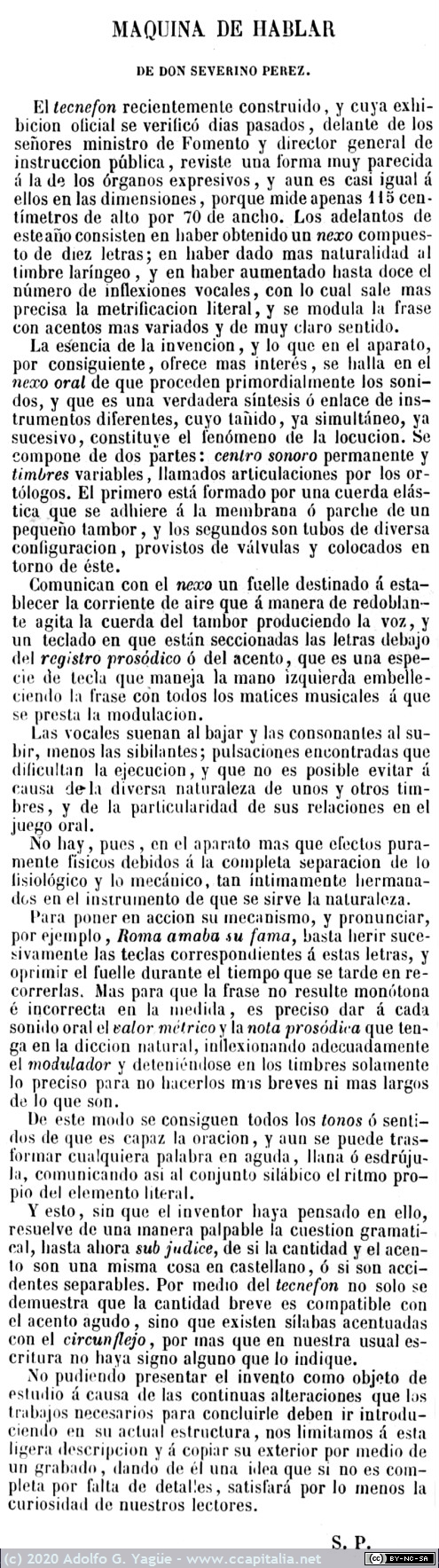 1374 - El Tecnefón o Máquina de Hablar de Don Severino Pérez. El Museo Universal (2), 1866