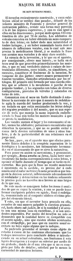 1374 - El Tecnefón o Máquina de Hablar de Don Severino Pérez. El Museo Universal (2), 1866