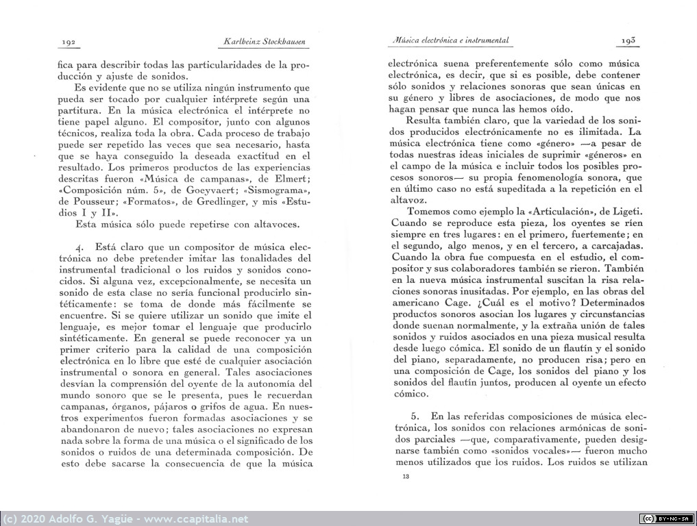 1406 - Música electrónica e instrumental. Karlheinz Stockhausen. Revista de Occidente (4), 1964
