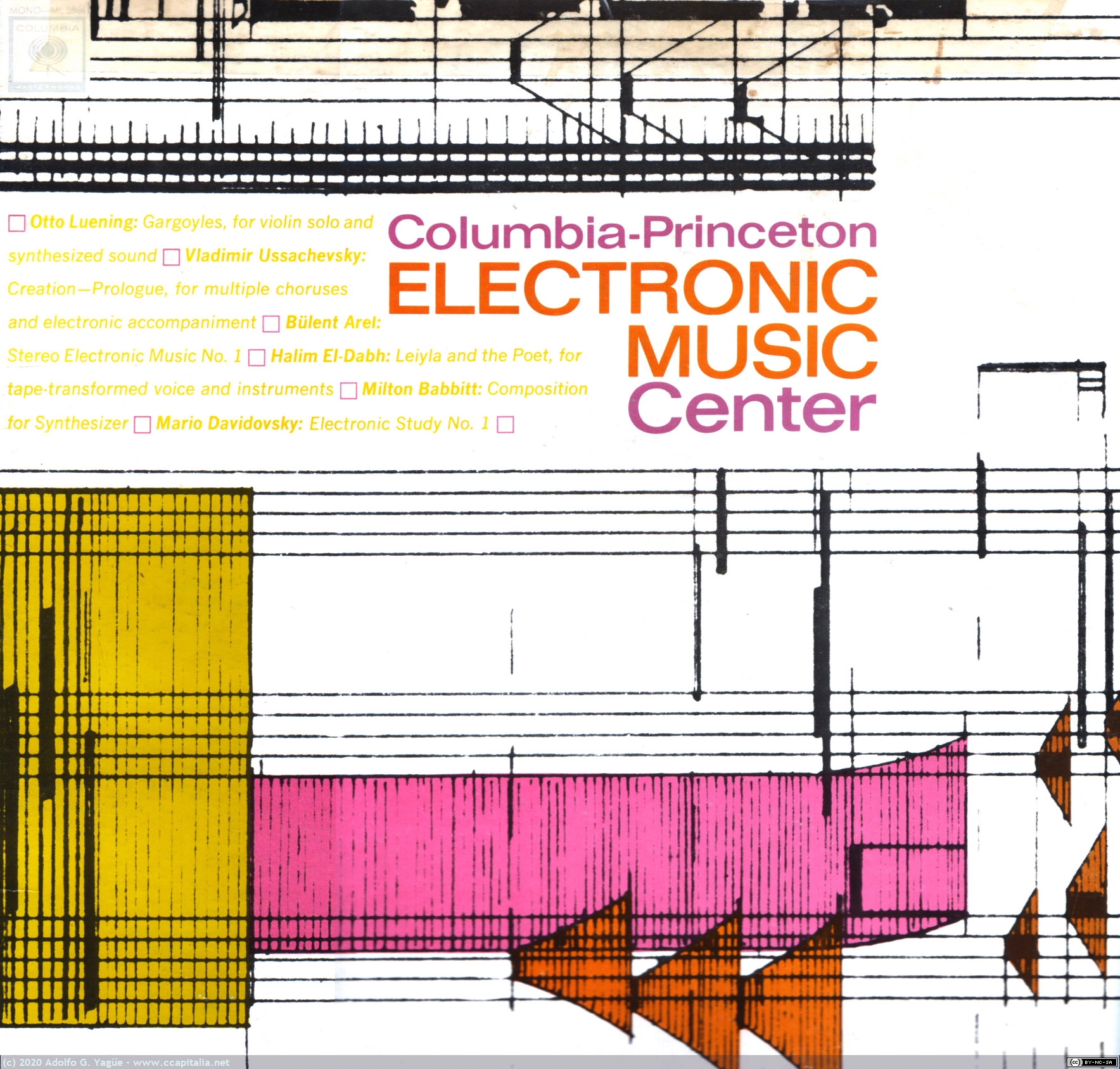 1408 - Columbia-Princeton Electronic Music Center. Luening, Ussachevsky, Arel, El-Dabh, Babbitt y Davidovsky (1), 1964