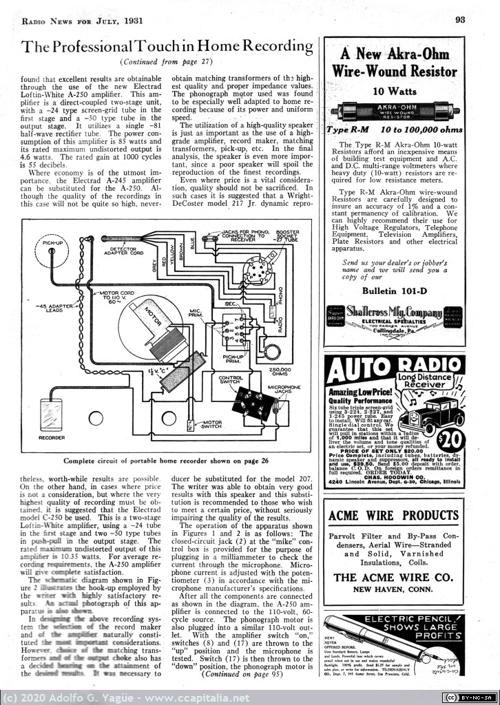1397 - Getting the Professional Touch in Home Recording. Radio News (3), 1931