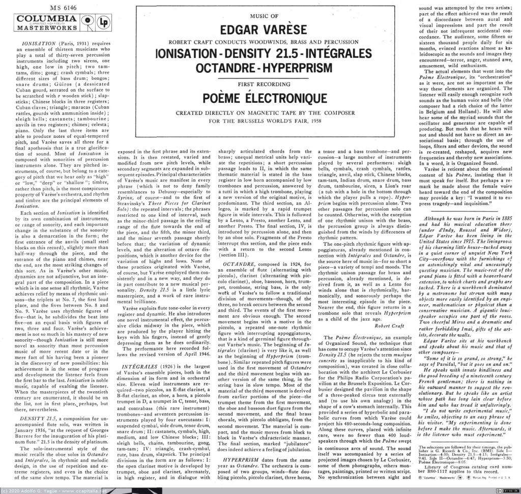 1416 - Poème Électronique. Edgar Varèse (2), 1960