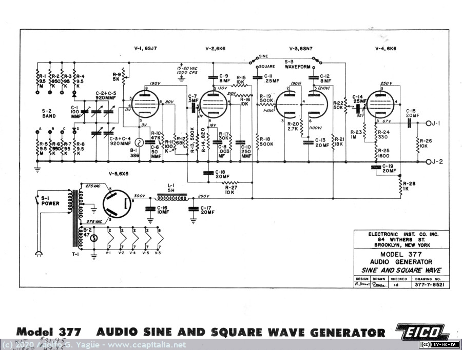 1443 - EICO Modelo 377. Generador de audio (oscilador de señal senoidal y cuadrada) (3), 1955