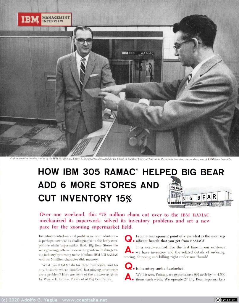 1444 - IBM 305 RAMAC (Primer ordenador con un disco duro de 5MB) (1), 1958