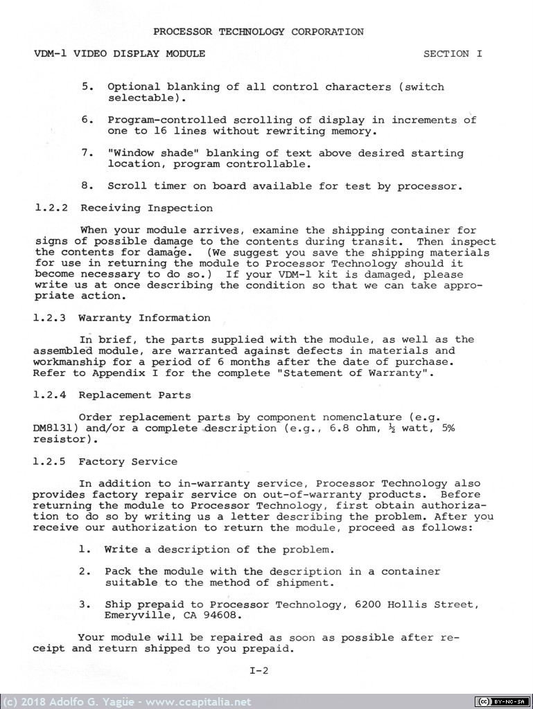 583 - Tarjeta de vídeo VDM-1 de Processor Technology (4), 1976