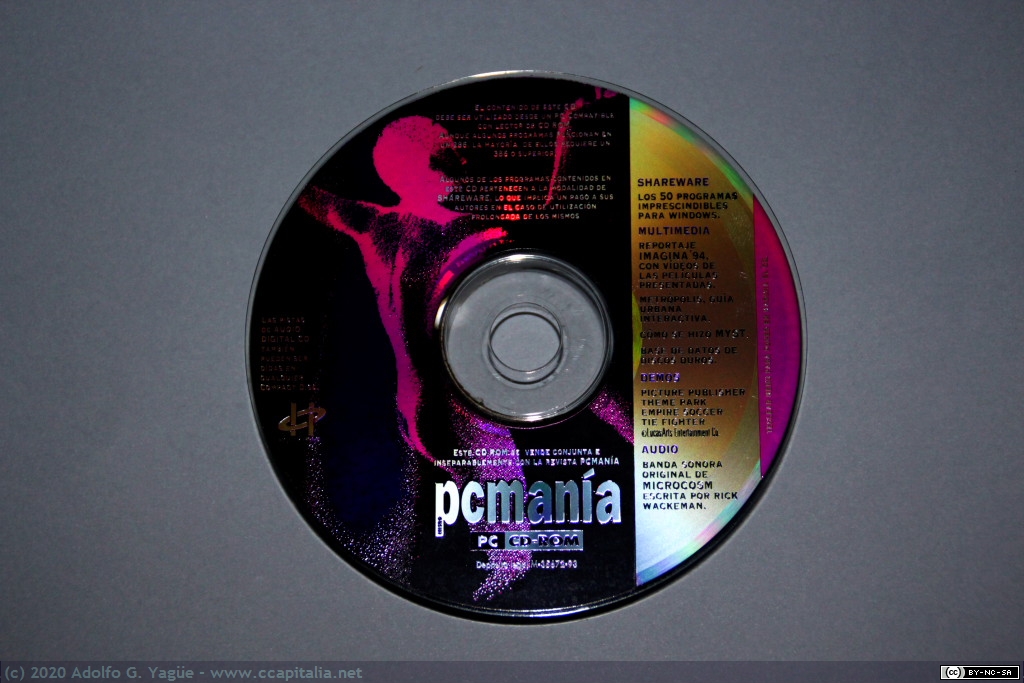 852 - Especial Imagina 94. CD-ROM publicado con la revista PC Manía, 1994