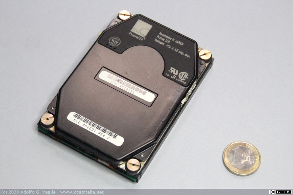 559 - Disco duro PrairieTek 120 con interface IDE (20MB). Primer HD de 2'' 1/2 (1), 1989