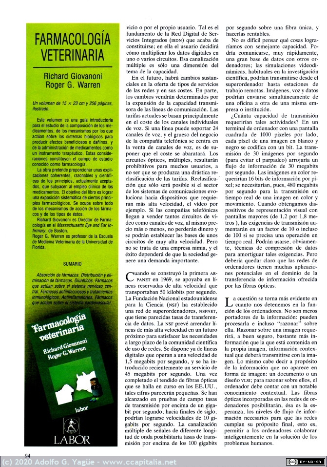 035 - Avances en redes de ordenadores. Robert E. Kahn. Investigación y Ciencia (8), 1987