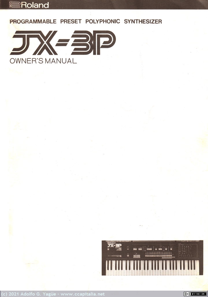 1445 - Programable Preset Polyphonic Synthesizer JX-3P Owner's Manual (2), 1983