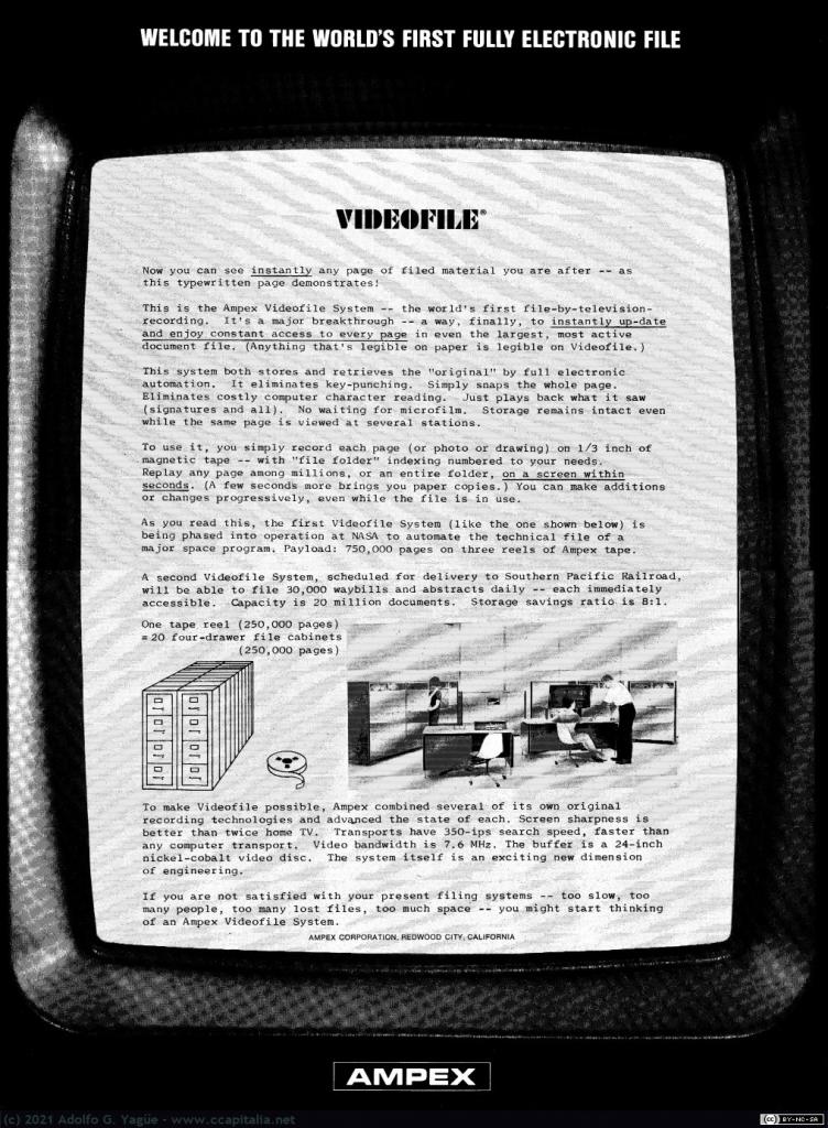 1527 - Ampex Videofile. Welcome to the World's First Fully Electronic File, 1966