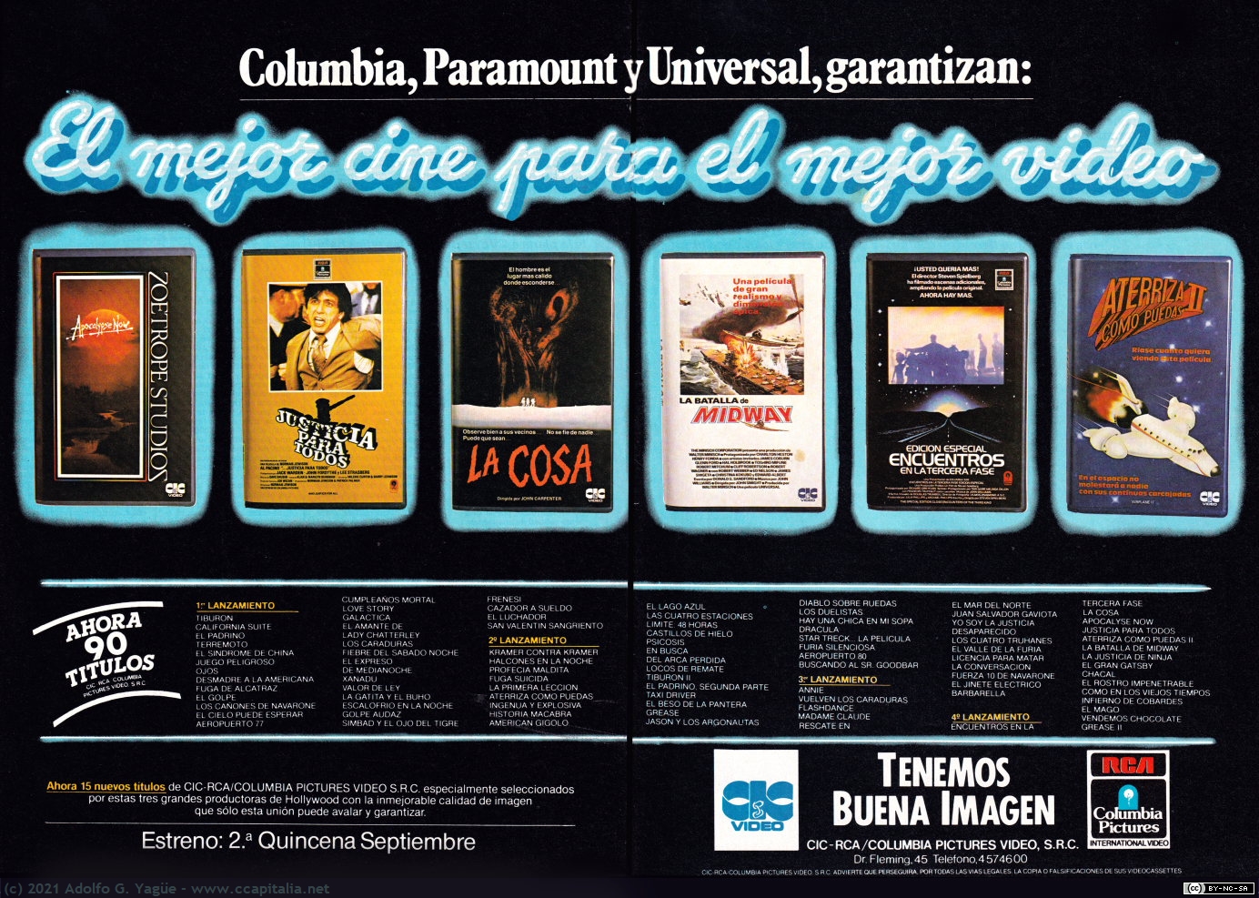 1535 - Columbia, Paramount y Universal, garantizan el mejor cine para el mejor vídeo, 1984