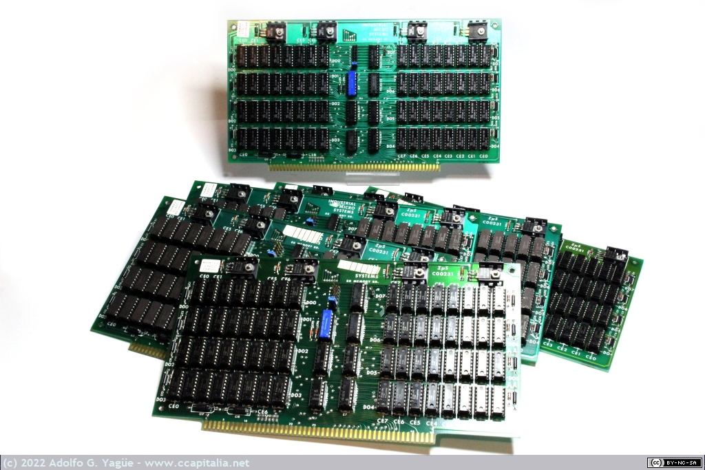 1565 - 6 tarjetas de memoria RAM estática 8K de Industrial Micro Systems modelo IuS C00231 (=48K), 1977