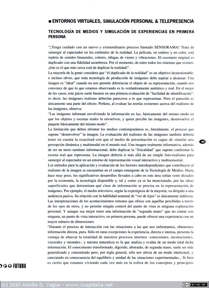 1463 - Art Futura 1990. Entornos virtuales, simulación y telepresencia, Scott S. Fisher (3), 1990