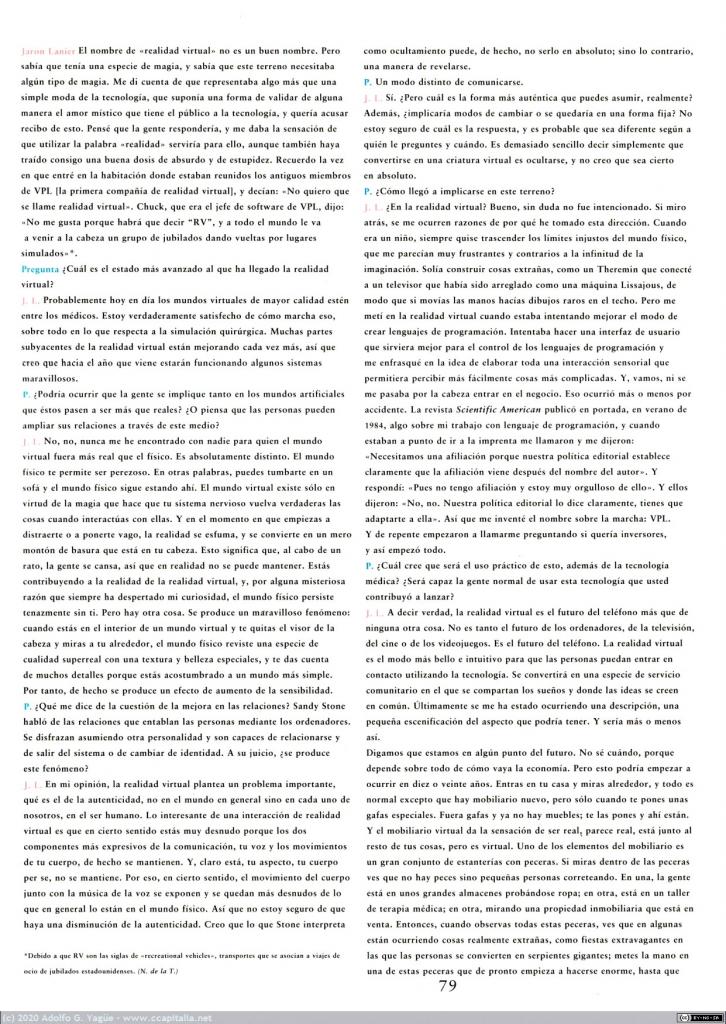 1464 - La Irrealidad y el Deseo. Entrevista con Jaron Lanier. El Paseante (2), 1997