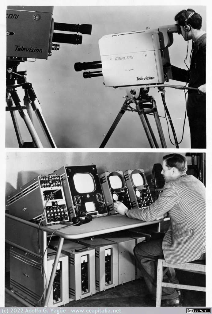 1625 - Presentación de cámaras Marconi de 625 líneas basadas en Orticón, 1949