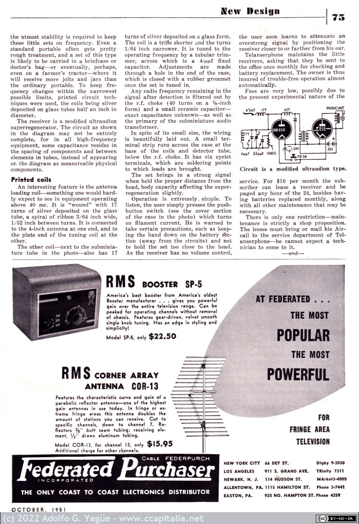 83 - VHF paging call subscriber to Phone. Radio-Electronics. Octubre (2), 1951