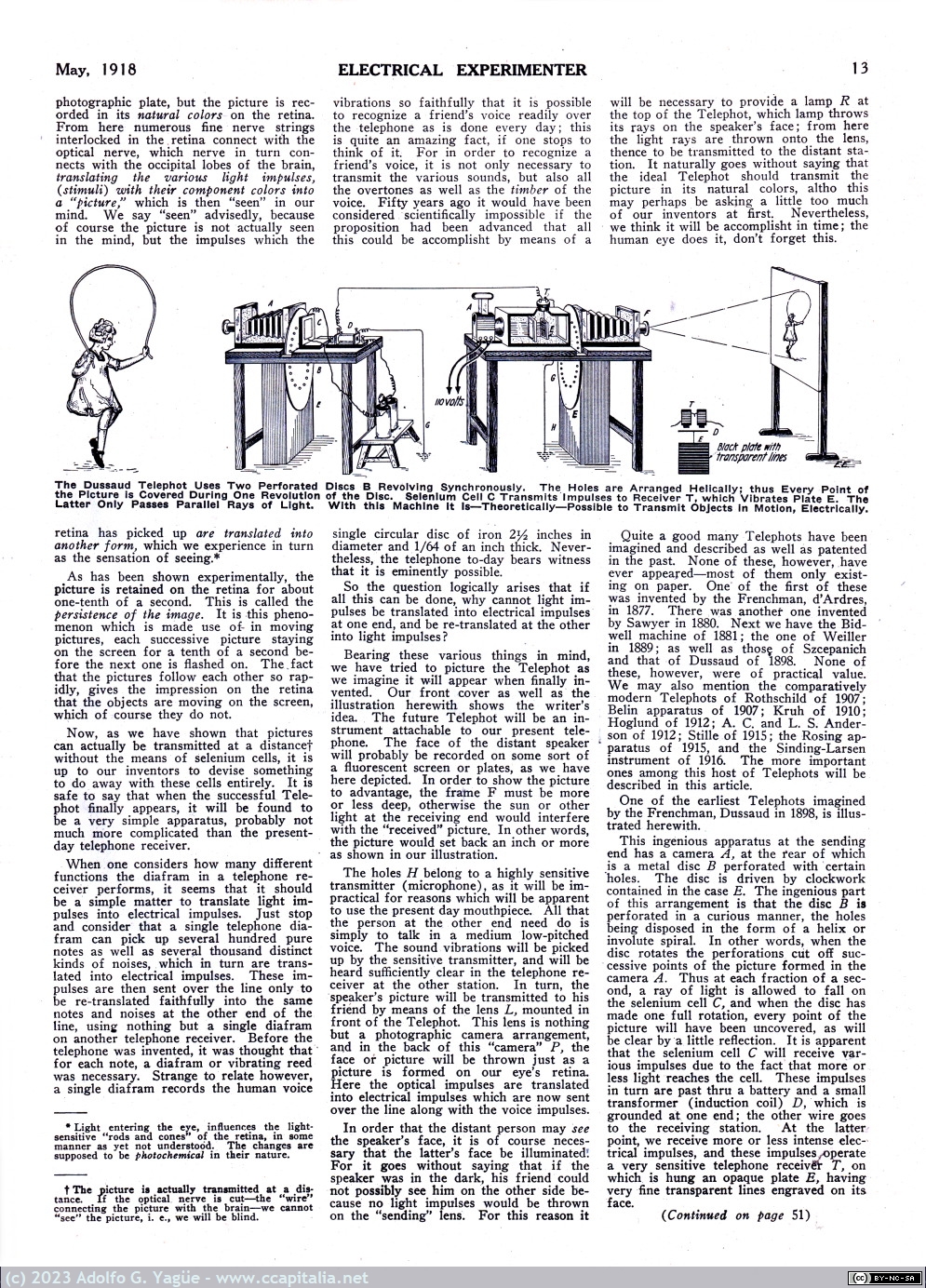 1644 - Television and the Telephot by Hugo Gernsback. Electrical Experimenter (3), 1918