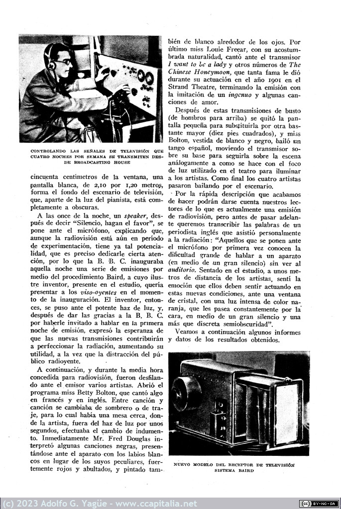 1650 - La radiovisión en Inglaterra. Blanco y Negro. 27 Noviembre (2), 1932