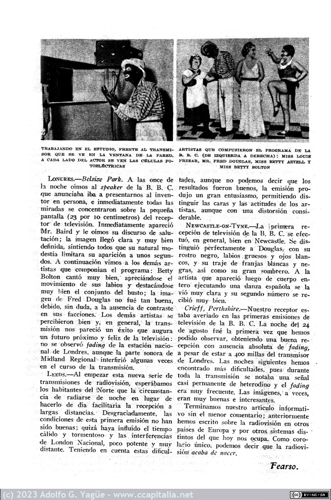 1650 - La radiovisión en Inglaterra. Blanco y Negro. 27 Noviembre (3), 1932
