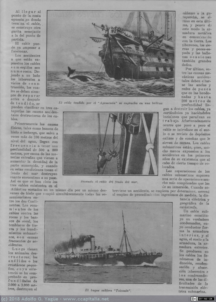 781 - Como se tienden los cables submarinos. Alrededor del mundo (2), 1921