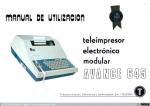 785 - Teleimpresor electrónico modular Avance 645. Manual de utilización (1), 1975