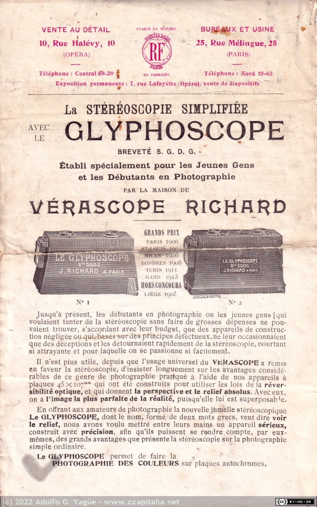 1567 - Le Glyphoscope. Hoja informativa de modelos, utilización y precios (5), 1913