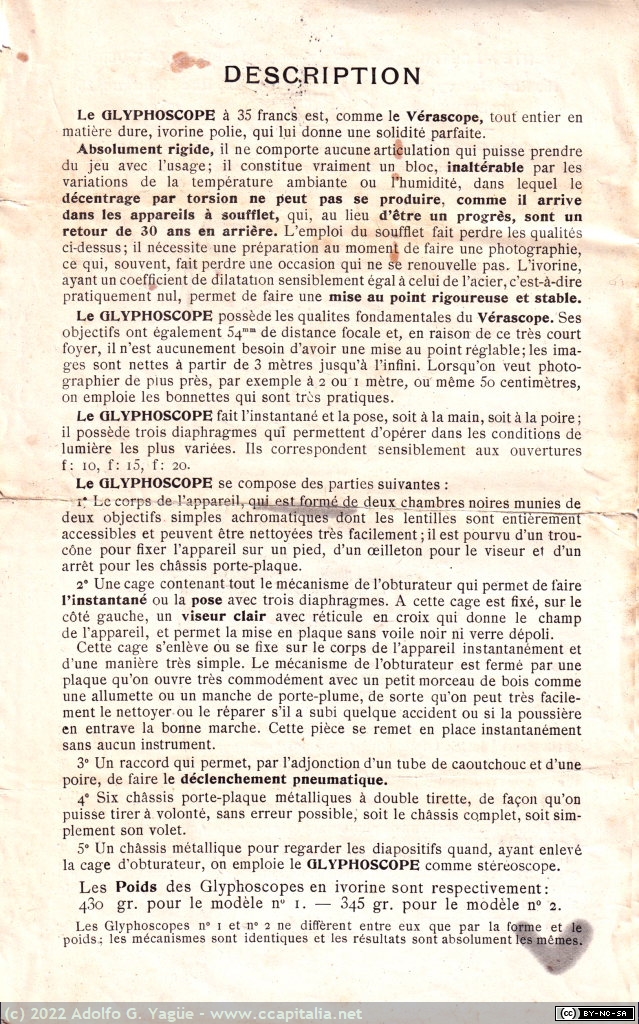 1567 - Le Glyphoscope. Hoja informativa de modelos, utilización y precios (6), 1913