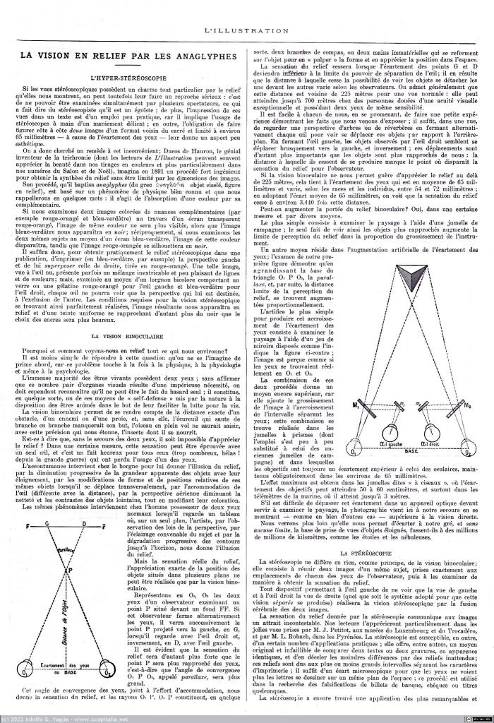 1569 - La Vision en Relief par les Anaglyphes. L'Illustration (1), 1924
