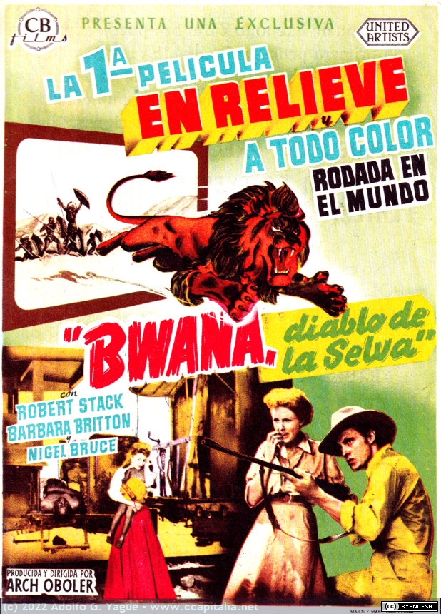 1575 - Programa Bwana, diablo de la Selva. Cine Goya, Zaragoza (1), 1953