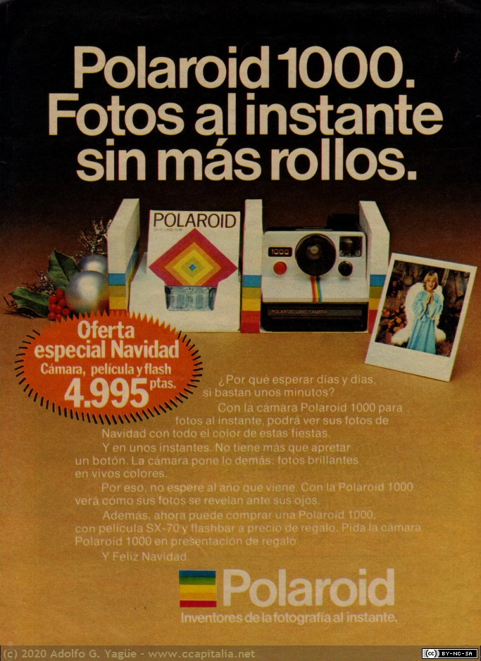 1346 - Polaroid 1000. Fotos al instante sin más rollos, 1980