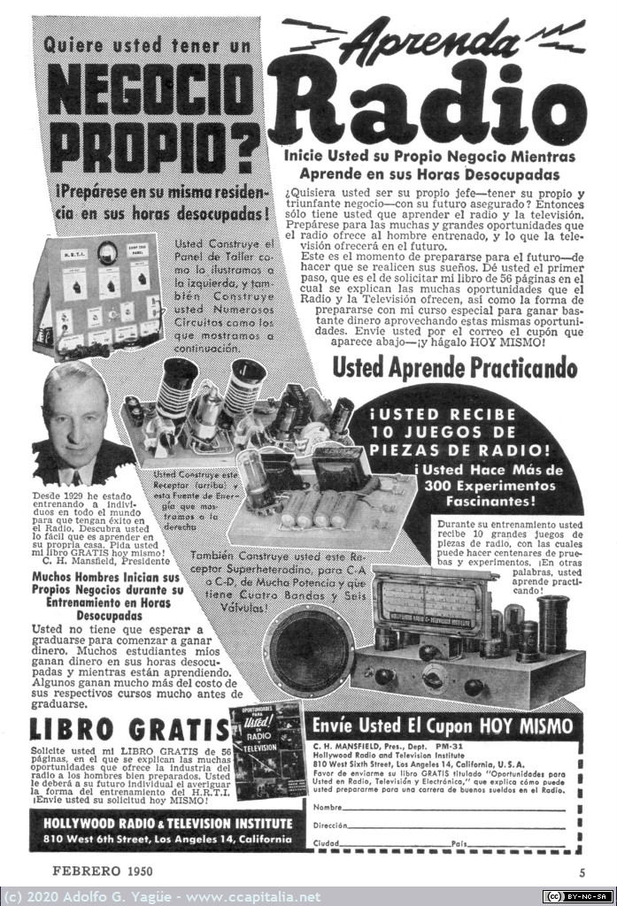 1358 - Quiere usted tener un negocio propio, aprenda radio, 1950