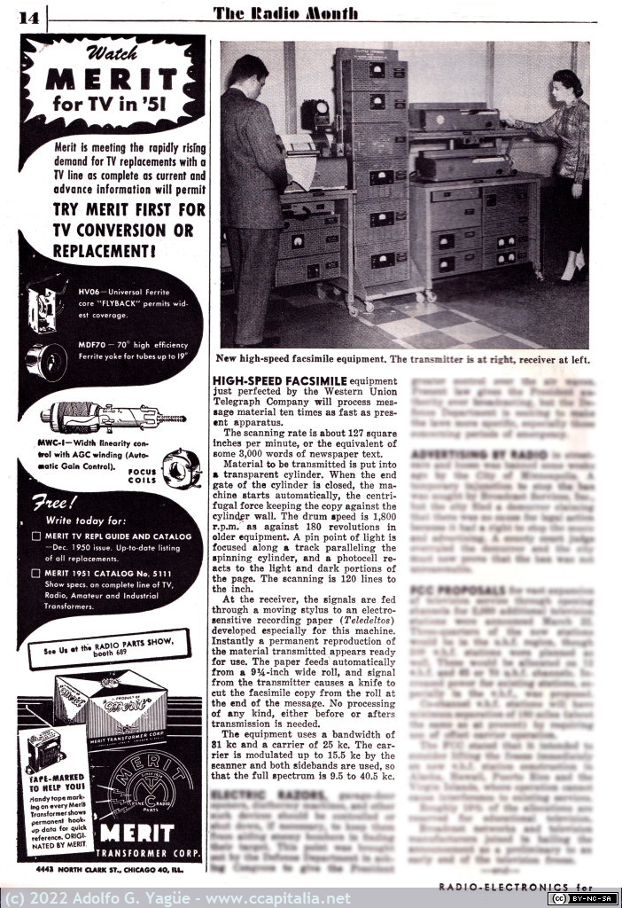 083 - High-Speed Facsimile. Radio-Electronics. Mayo, 1951