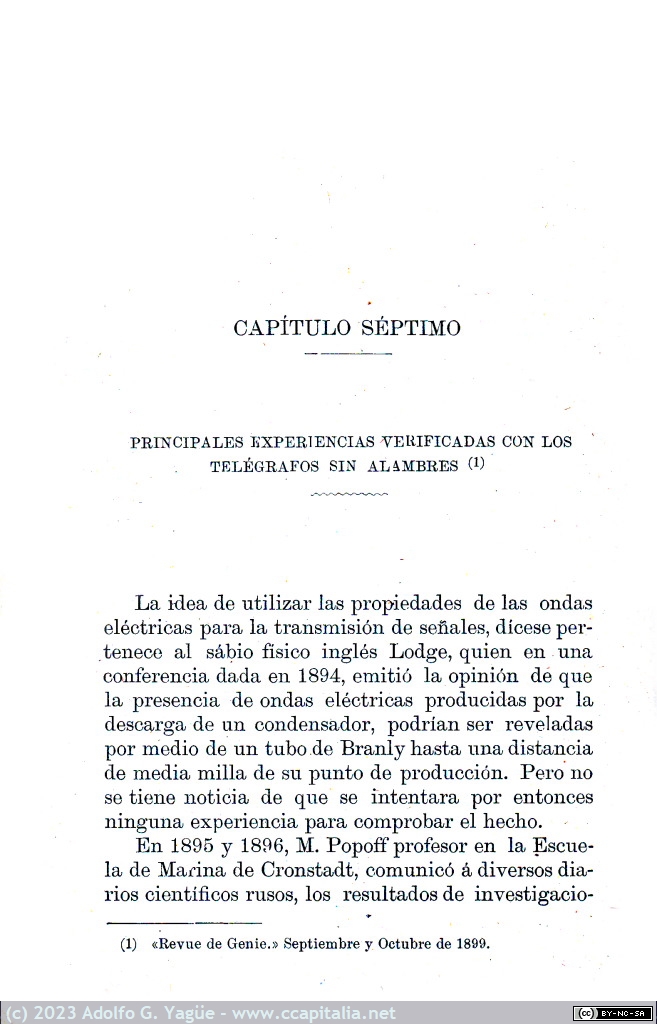 1668 - Aplicaciones de las Oscilaciones Hertzianas Telegrafía y Telefonía sin hilos conductores. Isidro Calvo (5), 1900