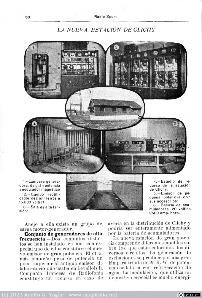 1716 - La estación de radio-difusion de Clichy. Radio Sport. Número 4 y 5 (2), 1924