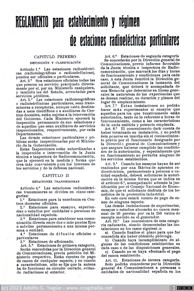 1717 - Reglamento para establecimiento y régimen de estaciones radioelectricas particulares (1), Radio Sport n.6, 1924
