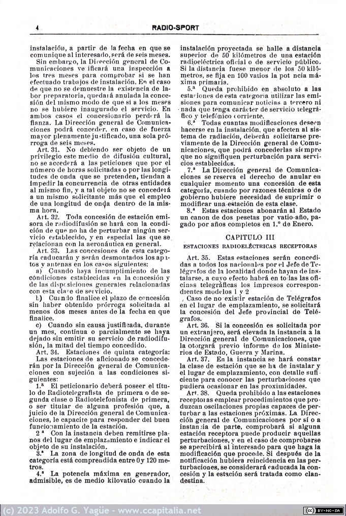 1717 - Reglamento para establecimiento y régimen de estaciones radioelectricas particulares (3), Radio Sport n.6, 1924