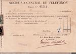 1737 - Recibo 47519 del abonado 783. Sociedad General de Teléfonos. Barcelona, 1899