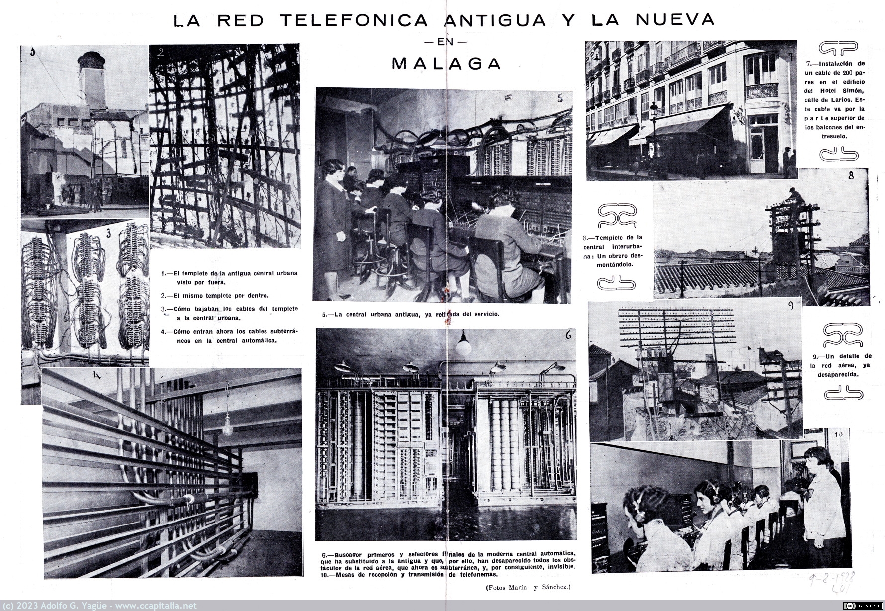 1754 - La red telefónica antigua y la nueva en Málaga (29-7-28), 1928