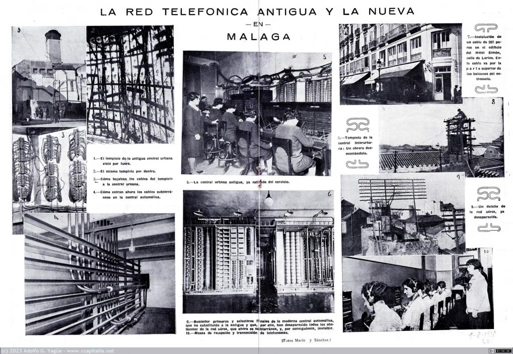 1754 - La red telefónica antigua y la nueva en Málaga (29-7-28), 1928
