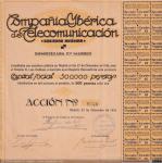 1840 - Compañia Iberica de Telecomunicación. Acción 0320, 1916