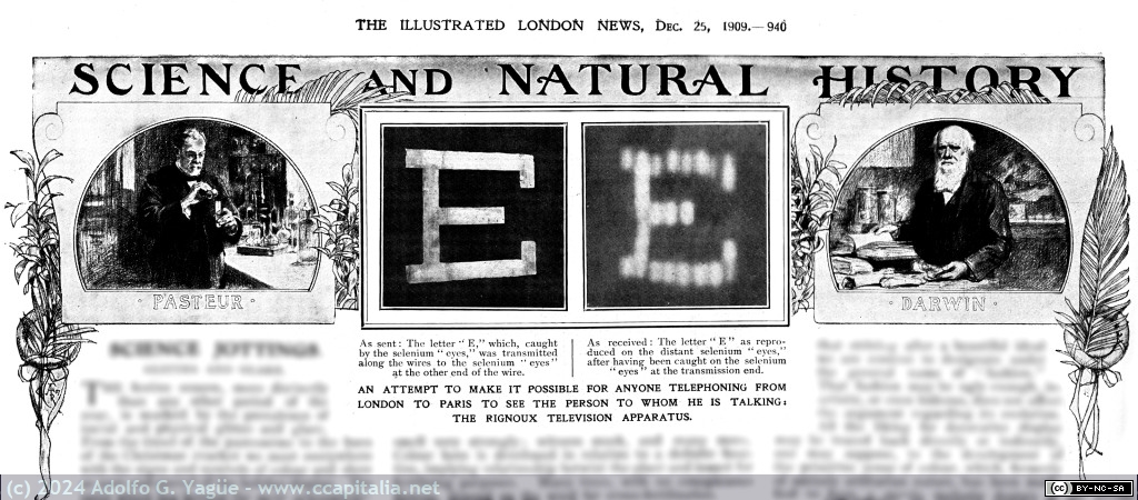 1837 - Rignoux Television Apparatus. London News (1), 1909