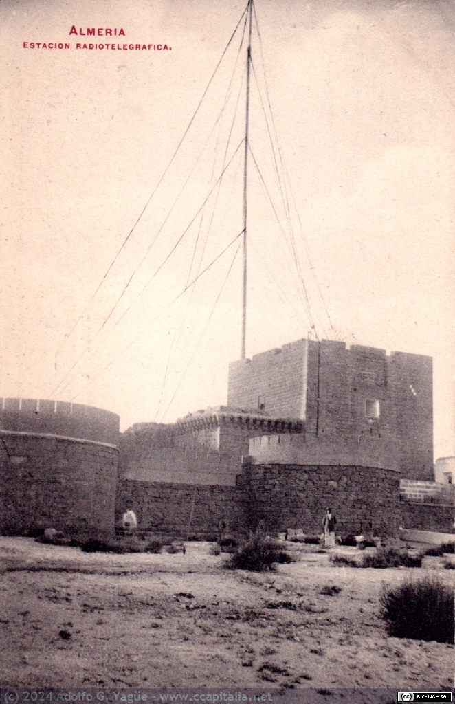1835 - Estación de la Red Radiotelegráfica Militar Permanente en la Alcazaba de Almeria, 1908
