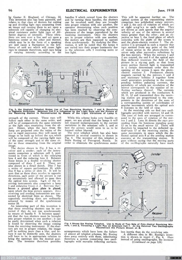1963 - Television and the Telephot by Hugo Gernsback. Electrical Experimenter (5), 1918
