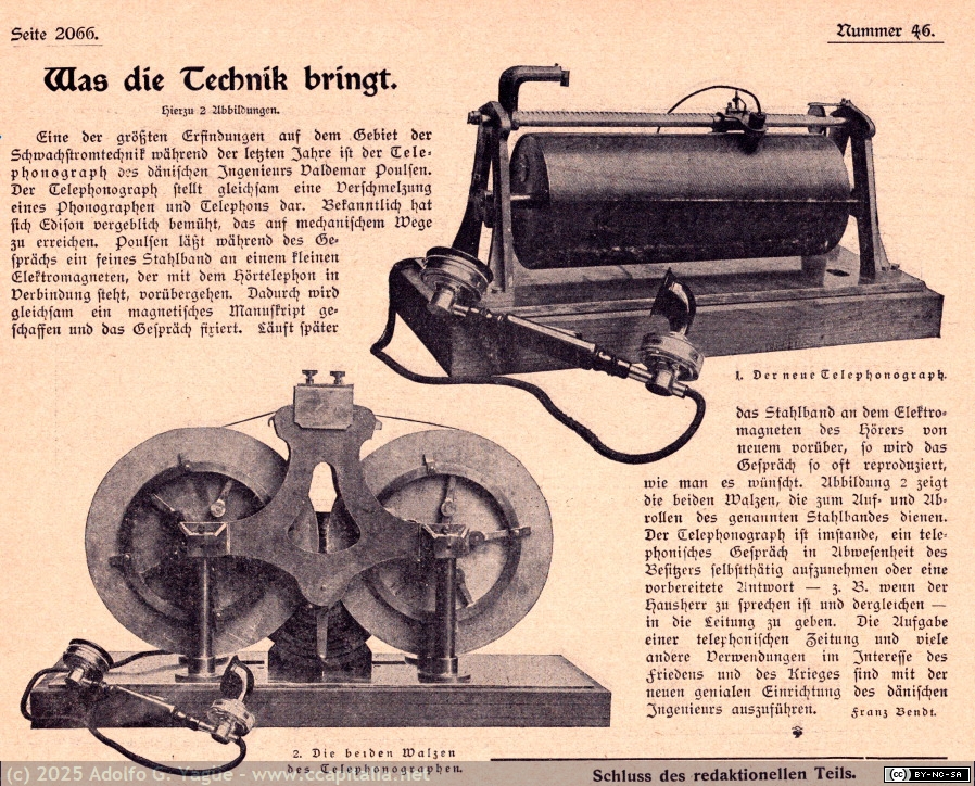 1960 - Telegraphone de Valdemar Poulsen, principio S. XX