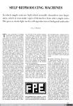 1972 - Self-Reproducing Machines. L. S. Penrose. Scientific American. June (1), 1959