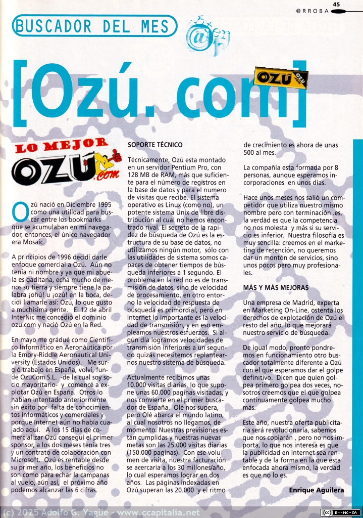 1974 - @RROBA número 1. Revista de usuarios de Internet especializada en hacking, cracking, malware, etc (6), 1997